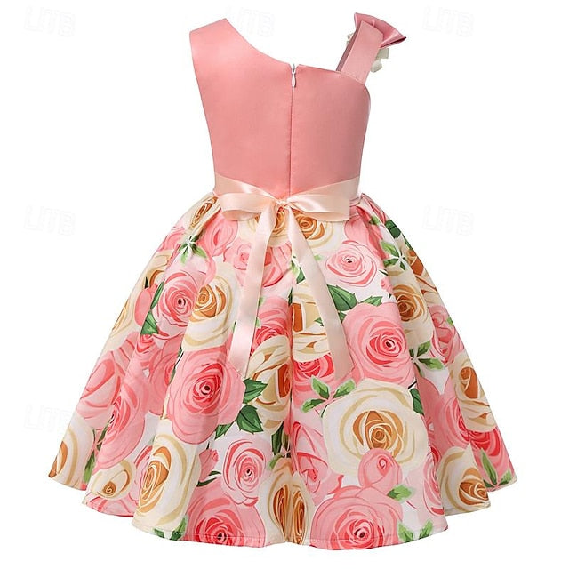Party 3D Summer Sleeveless Flower Easter Dress Girls'