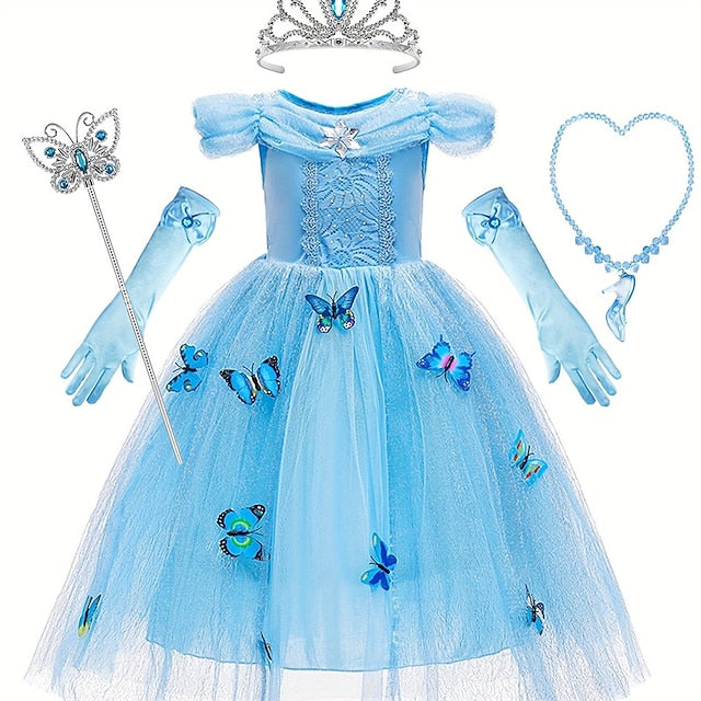 Flower Costume Princess Frozen Party Elsa Girl Dress Theme Tulle