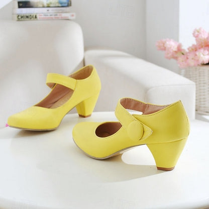 Yellow Mary Shoes Round Women's Toe – Jane