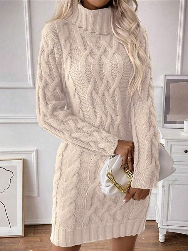 Women's Mini Dress Sweater Dress Knit Dress Casual Dress