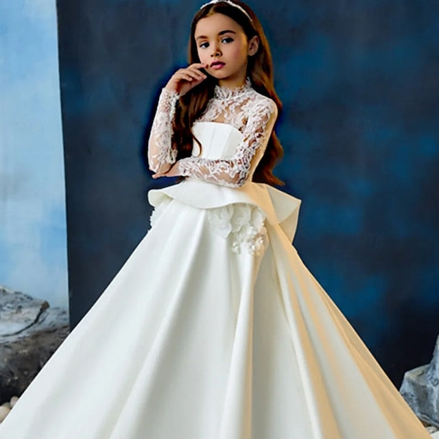 Solid Dress Party Communion Girls' Color Kids First