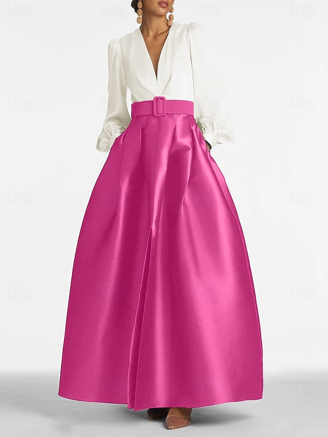 Wedding High Formal Guest Gown Floor Dress A-Line Evening Split