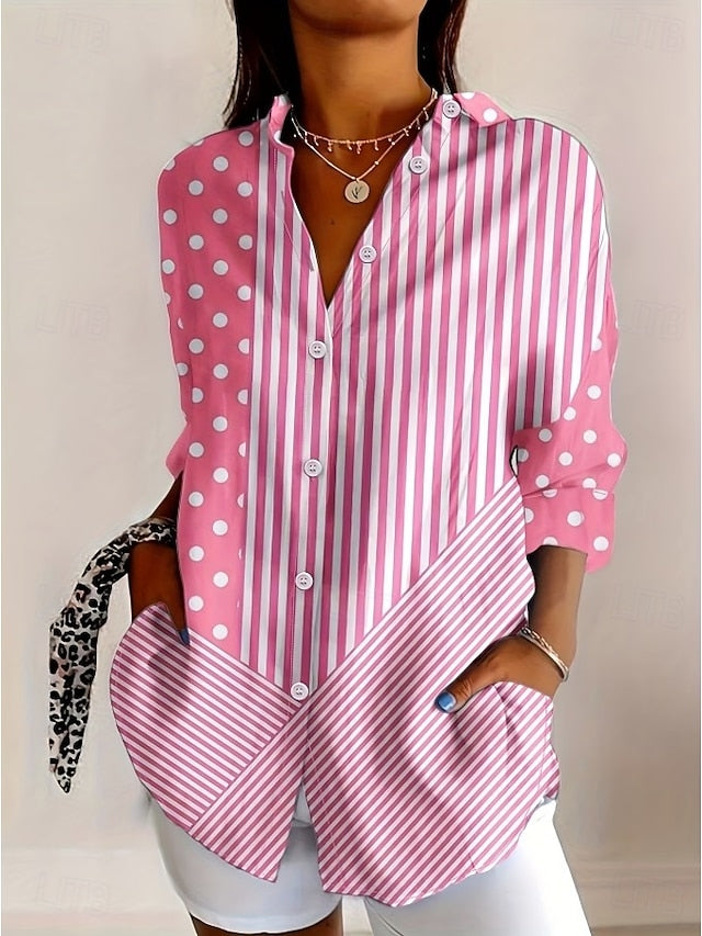 Women's Shirt Blouse Graphic Geometric Plaid Vintage