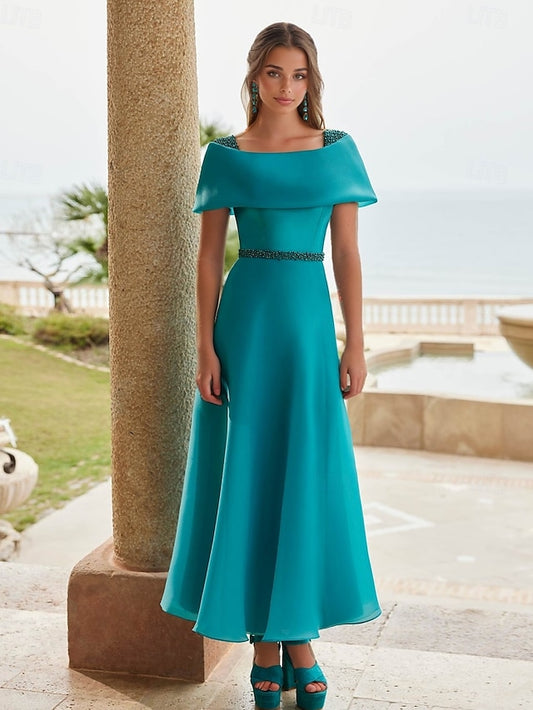 Ankle A-Line Elegant Gown Evening Length Wedding Formal Dress