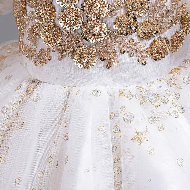 Flower Floral Kids Sequin Girl Party Dress Girls'