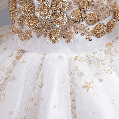 Sequin Party Kids Flower Girl Floral Dress Girls'