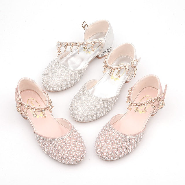 Leather Heels Shoes Heel Dress Glitters Daily Girls' PU