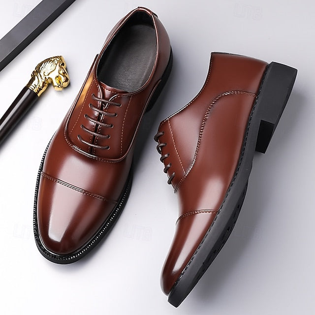 Brown Classic Men's Design Shoes Oxford – Dress Cap-Toe