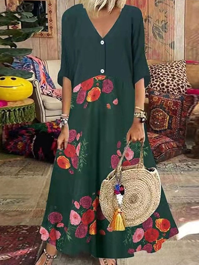 Women's Maxi Dress T Shirt Dress Tee Dress A Line Dress Fit