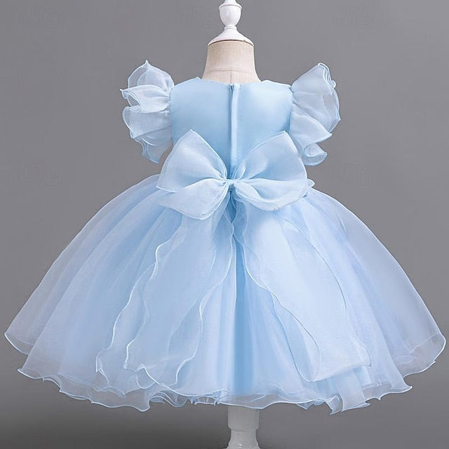 Kids Party Girls' Sequin Sleeveless Dress Floral Wedding