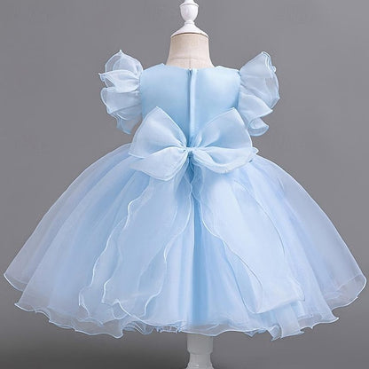 Kids Party Girls' Sequin Sleeveless Dress Floral Wedding