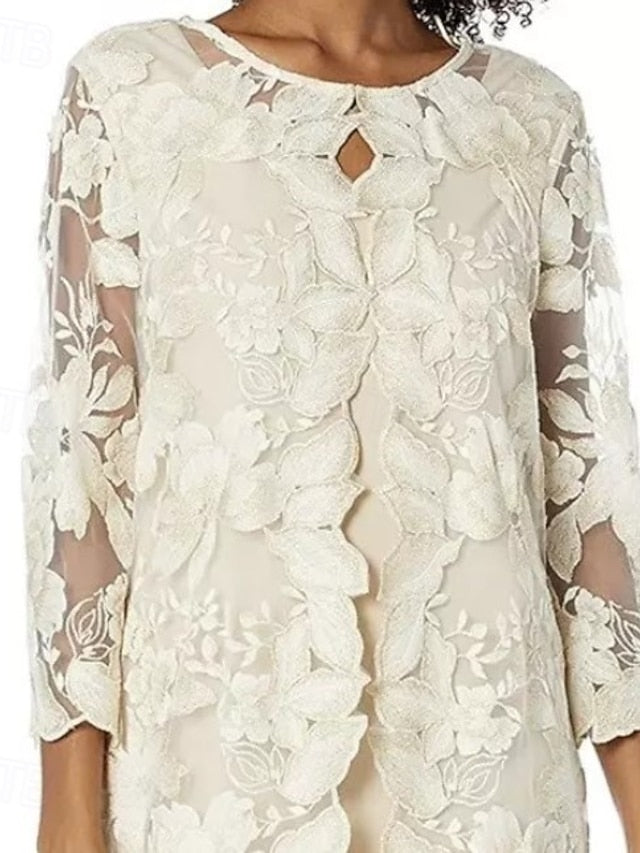 Dress Column Elegant / Mother Two Bride Sheath Piece the of