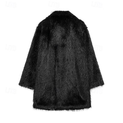 Women's Pocket Warm Fur Faux Furs Coat Comfortable