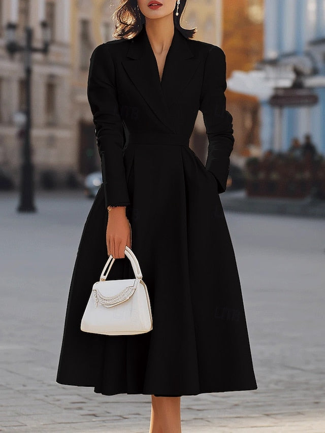 Women's Midi Dress Blazer Dress A Line Dress Work Dresses