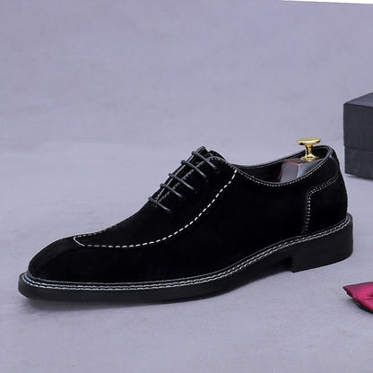 Men's Derby - Shoes Suede Classic Leather Genuine Cowhide