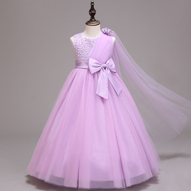 Colored Flower Girls' Solid Kids Girl Dress