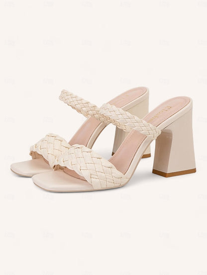 Heeled Sandals Women's Braided Vacation Wedding Mules Party