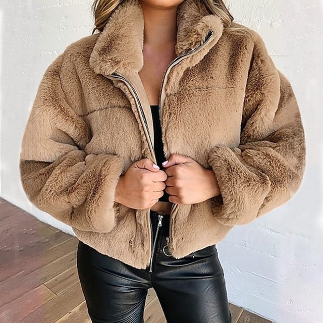 Fur Warm Women's Winter Teddy Coat Faux