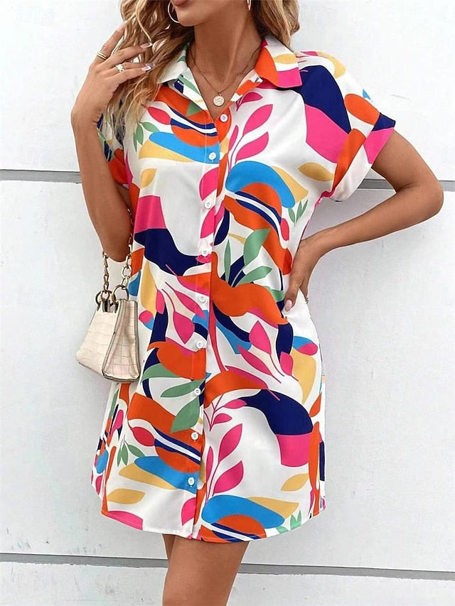 Women's Shirt Dress Casual Dress Mini Dress Date Vacation