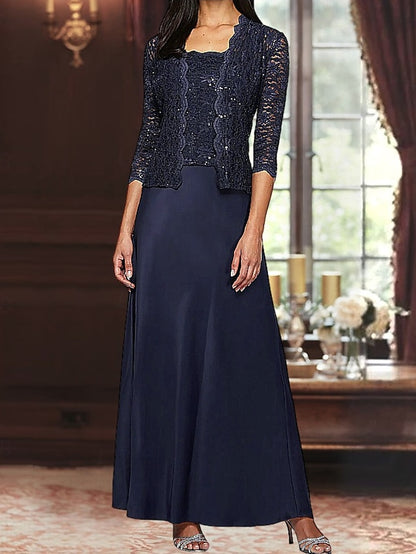 Formal A-Line 3 Guest Dress Mother Bride of Piece Wedding the