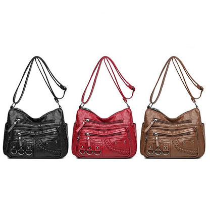 Mehrere Crossbody mit Vintage Leder Damen Kunsttasche