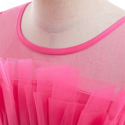 Party Dress Color Performance Girls' Kids Solid Sleeveless