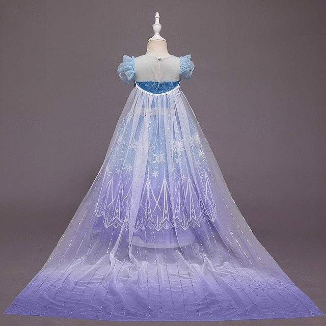 Dress Flower Girl Frozen Princess Elsa Cloak Girls'