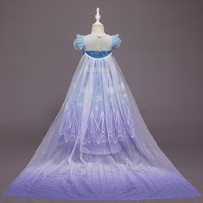 Dress Flower Girl Frozen Princess Elsa Cloak Girls'