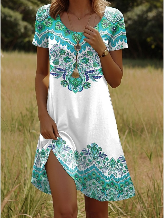 Women's Mini Dress T Shirt Dress Tee Dress Sundress