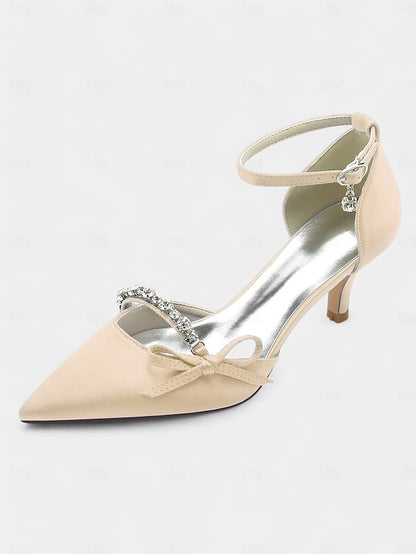 Heel Pointed-Toe Kitten Shoes – for Elegant Wedding Women