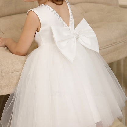 Party Girls' Kids Sleeveless Color Solid Dress Wedding