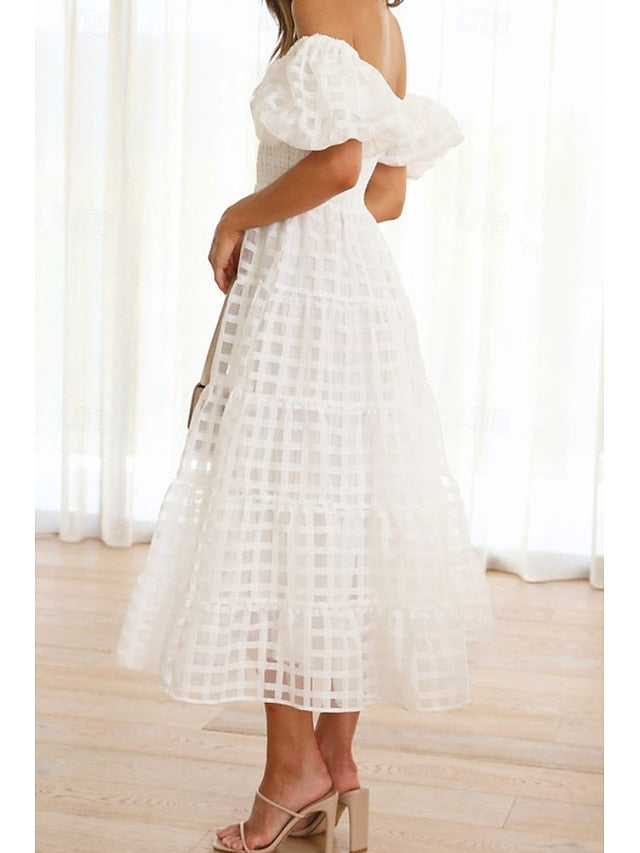 Women's Midi Dress Graduation Dress Fashion Modern Lantern