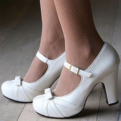 Heels Jane Black with Bow Suede Red Detail and Women's Mary