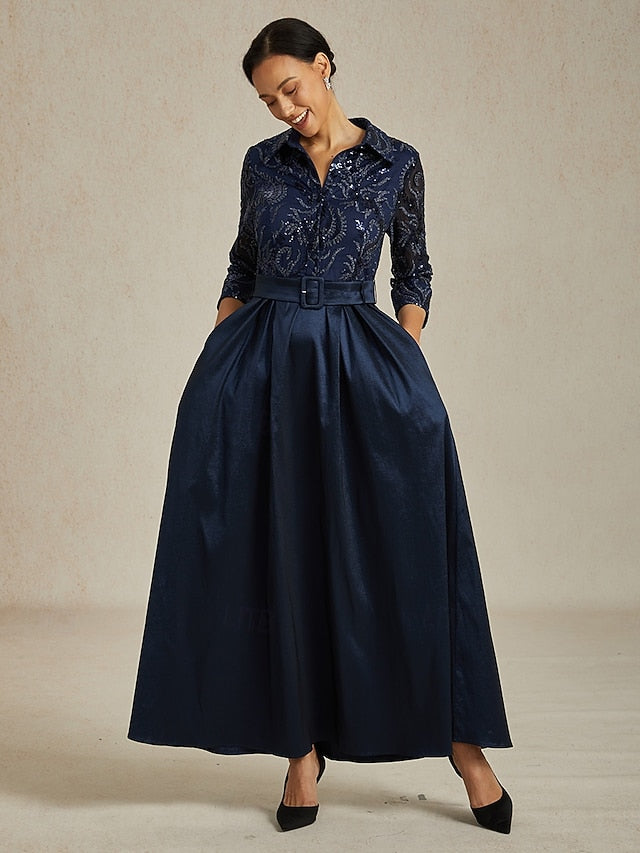 Women's Sequins Maxi Dress A Line Dress Fit And Flare Dress