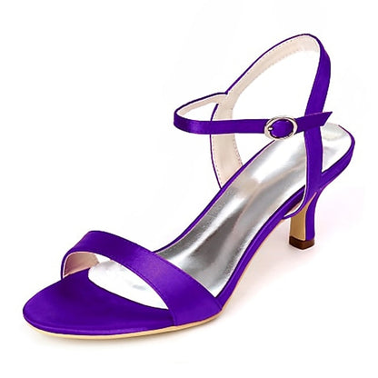 Gold Wedding Adjustable Women's Satin Ankle Heels with