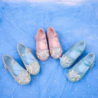 Princess Shoes Leather Girls' Flats Portable Walking PU