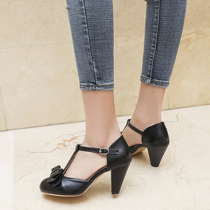 Bow T-Strap Green Vintage 1950s Retro Mint – Heels Chunky with