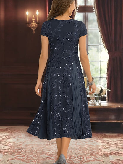 Simple Piece A-Line Dress Bride of Elegant Mother Two the