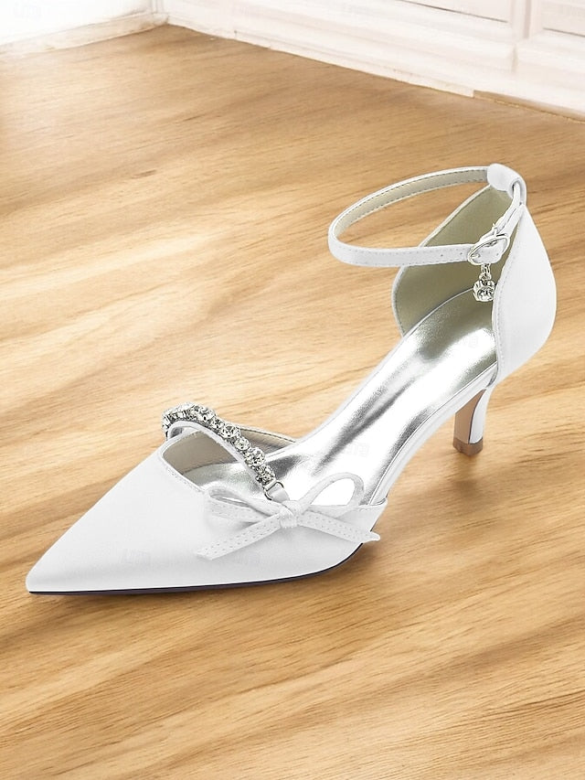 Heel Pointed-Toe Kitten Shoes – for Elegant Wedding Women
