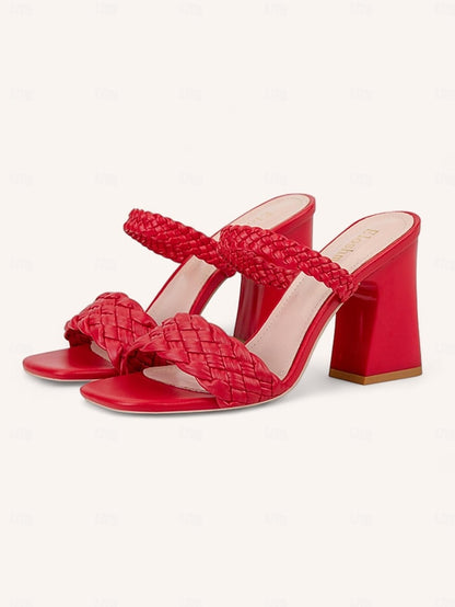 Heeled Sandals Women's Braided Vacation Wedding Mules Party