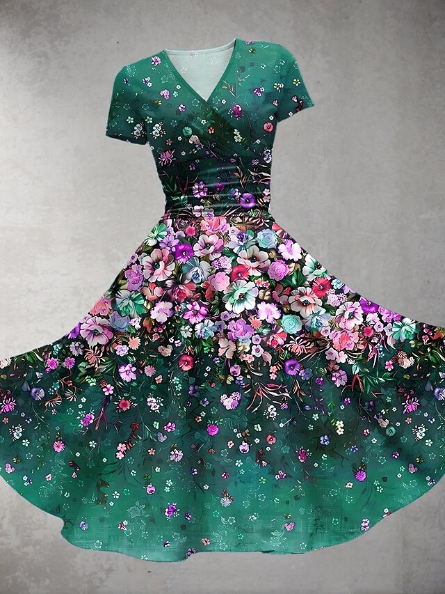 Women's Midi Dress Summer Dress Fit And Flare Dress Party