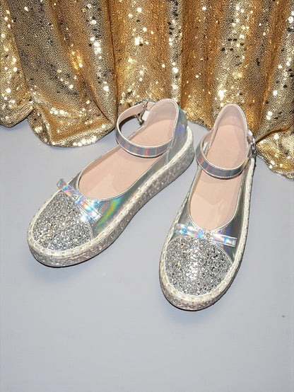 Shoes Women's Holographic Platform Jane Glitter Mary