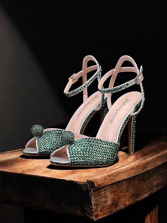 Women's with Embellished Heel Sandals Stiletto Rhinestone