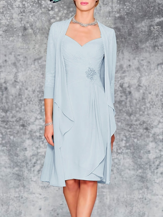 of the Piece Mother Sheath Bride Dress Two Wedding Beach