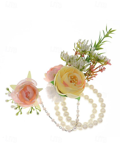 Pearls Set Elegant White Jewelry and Floral – Wrist Hand with