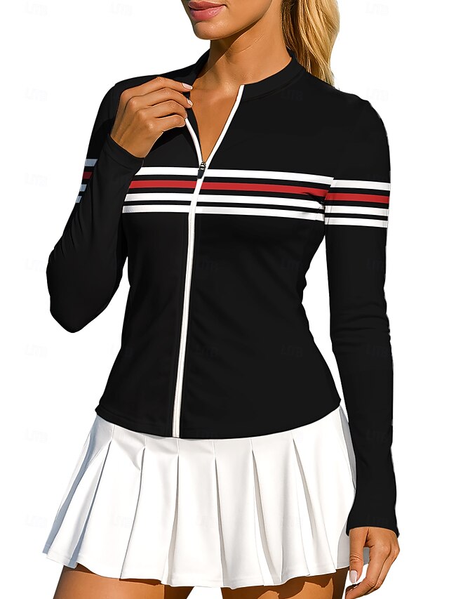 Women's Geometric Stripes Tops Sport Shirt Tennis Shirt
