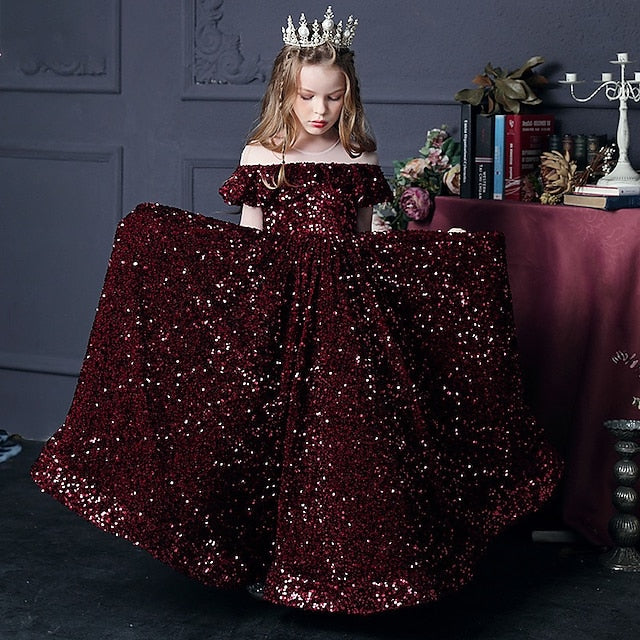 Girl Party Flower Dress Girls' Evening Gown