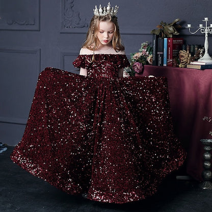 Girl Party Flower Dress Girls' Evening Gown