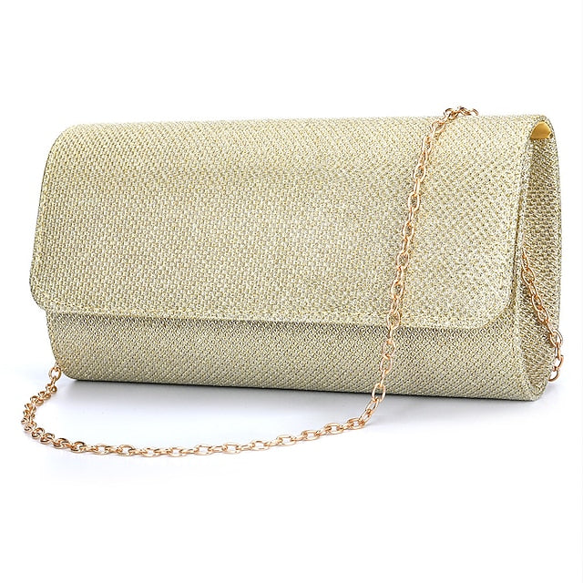 – Evening Clutch Purse Silver Elegant Women's Glitter