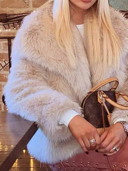 Coat Leathers Comfortable Fur Faux Warm Furs Women's